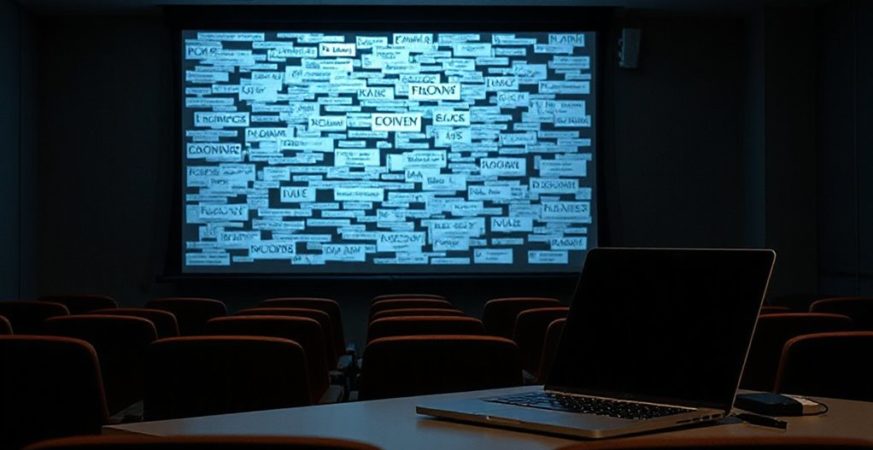 overloaded text heavy title slide