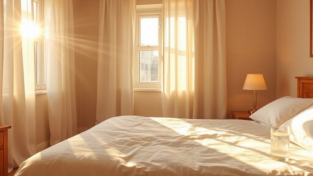 wake with bright sunlight